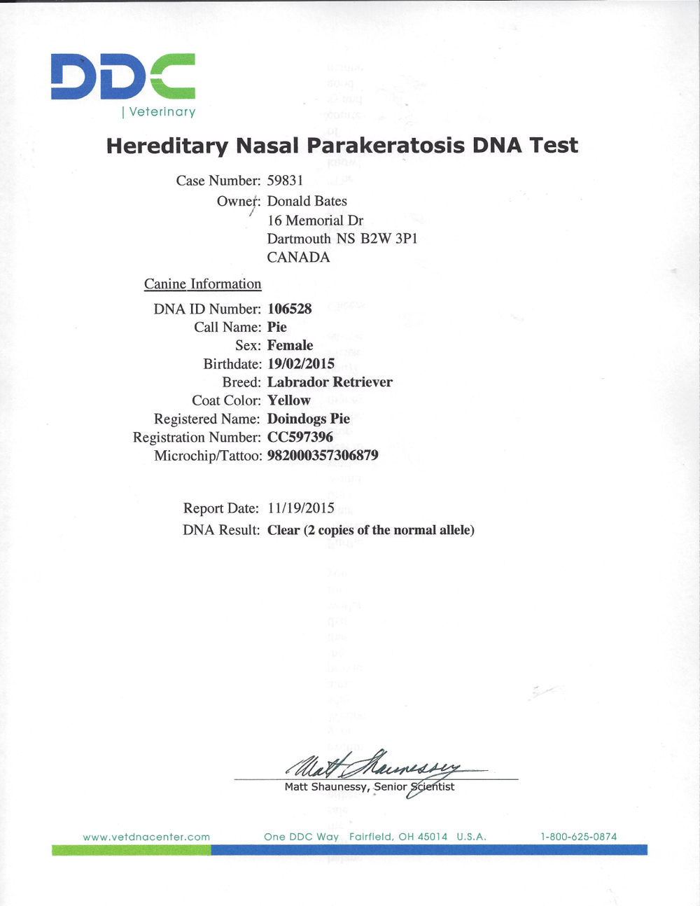 Hereditary nasal Parakeratosis DNA Clear